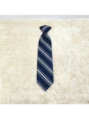 Hickok Le-Bils Clip On Necktie Striped Polyester Pre-Tied Mid Century Vintage